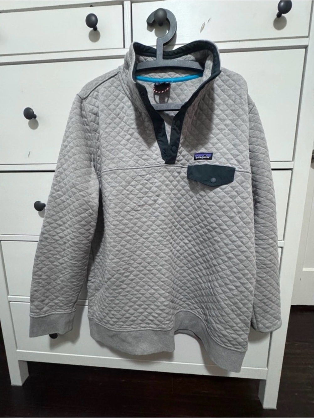 Patagonia Gray Zip Up Quilted Sweater